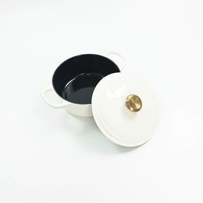 4L Enameled Cast Iron Casserole Easy Lifting Foldable Wooden Handle