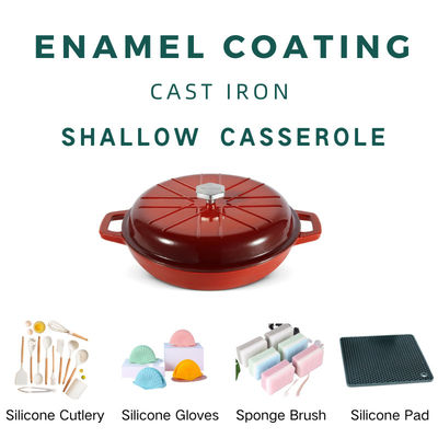Profession Enameled Cast Iron Casserole Cast Iron Shallow Dish With Lid