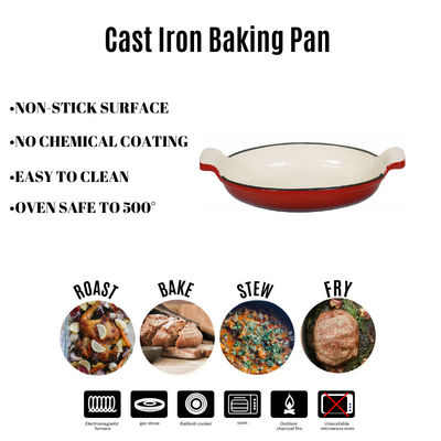 Durable Cast Iron Frying Pan Enameled Cast Iron Pan BSCI ISO9006