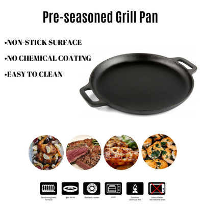 Pre Seasoned Cast Iron Frying Pan 30/35cm Cast Iron Grill Pan