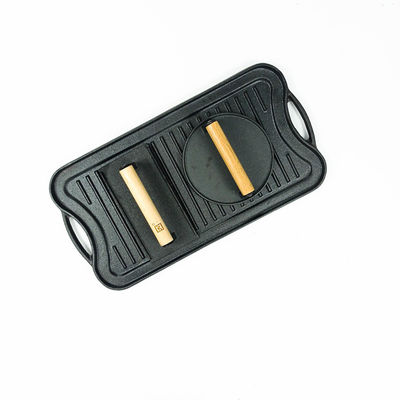 Black BBQ Pre Seasoned Cast Iron Griddle Pan 51*26cm With Press
