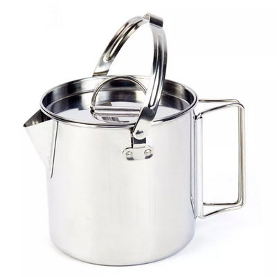 1.2L Camping Cooking Set Folding Handles Stainless Steel Camping Tea Kettle