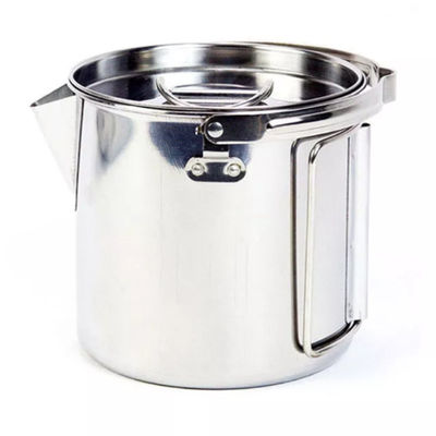 1.2L Camping Cooking Set Folding Handles Stainless Steel Camping Tea Kettle