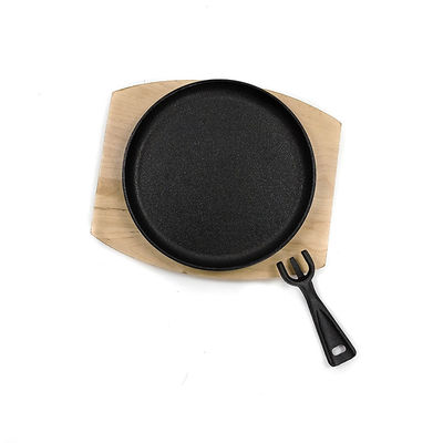 22X2.5cm Cast Iron Sizzle Platter Cast Iron Round Grill Pan SGS/ISO9001