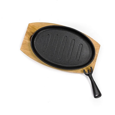 Non Stick Cast Iron Sizzle Platter Oval Cast Iron Steak Plate