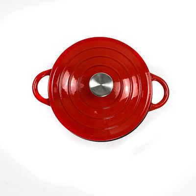 Enamel Coating Cast Iron Dutch Oven Chemical Free With Two Handles