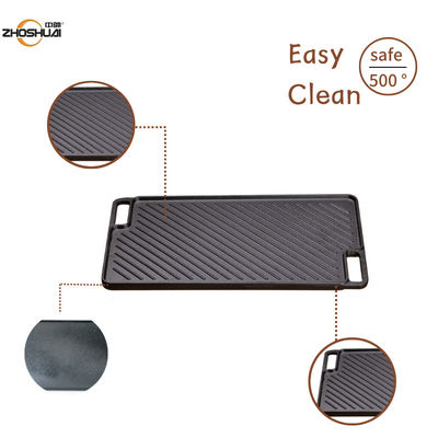 Pre Seasoned Reversible Cast Iron Grill Griddle 46x26x1.7cm