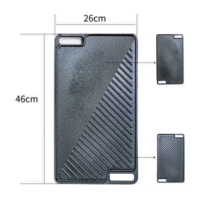 Pre Seasoned Reversible Cast Iron Grill Griddle 46x26x1.7cm