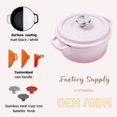 Enameled Cast Iron Skillets 2 In 1 Double Dutch Oven Cookware Sets