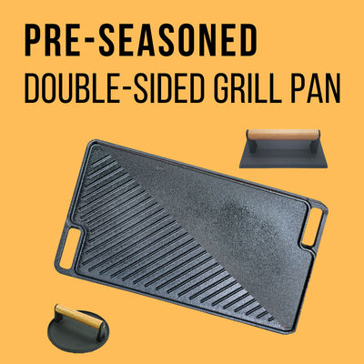 18 Inch Reversible Cast Iron Grill Griddle With Excellent Heat Retention
