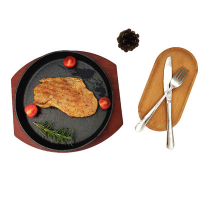 Non Stick Cast Iron Sizzle Platter Oval Cast Iron Steak Plate