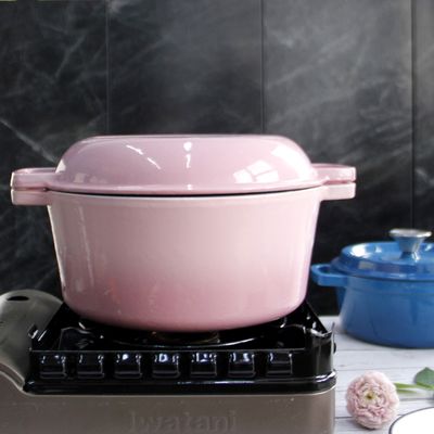 OEM ODM Cast Iron Casserole Dutch Oven With Skillet Lid Height 11.5cm