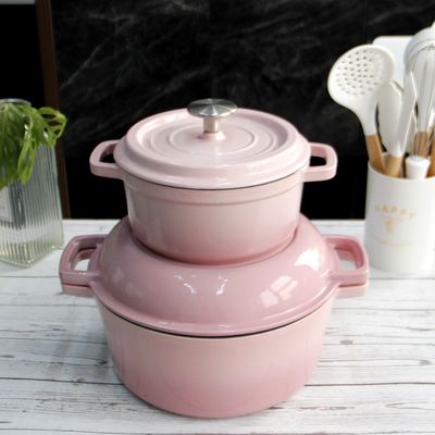Enameled Cast Iron Skillets 2 In 1 Double Dutch Oven Cookware Sets
