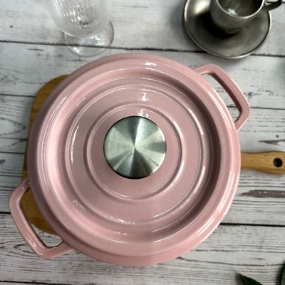 Enamel Coated Cast Iron Stock Pot /cocotte By Glasstop Size 18/20/22/24/26cm