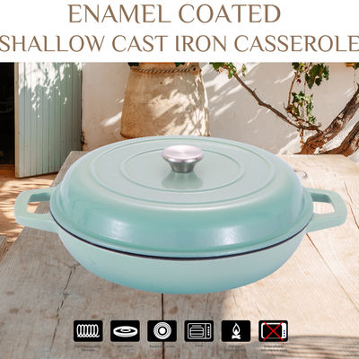 3L Cast Iron Dutch Oven With Lid Enameled Eco Friendly