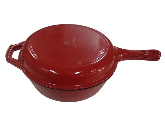 Custom 3.2Qt Cast Iron Casserole Frying Pan BSCI/SGS/ISO9001