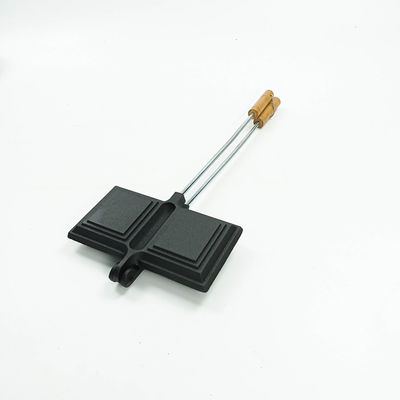 Pre Seasoned Cast Iron Sandwich Pan 20.5*11cm High Temperature Resistance