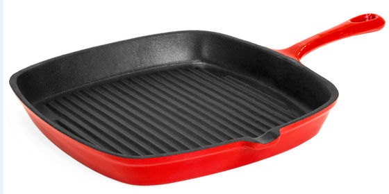 Green Enameled Cast Iron Skillet Pan Non Stick Cast Iron Deep Fryer