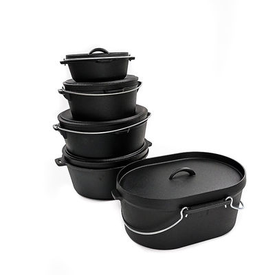 Scratch Resistant Cast Iron Dutch Oven 36.5X29.5X14.3CM Matt Black Interior