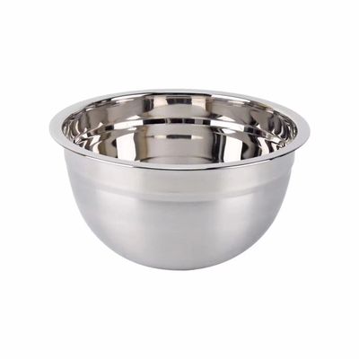 Stainless Steel Metal Salad Bowl With Lid 1.25L-5L Silicone Bottom