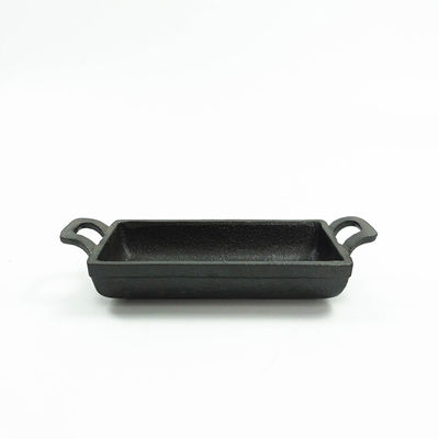 Double Handle Cast Iron Frying Pan 15.3*7.7cm Rectangular Deep Frying Pan