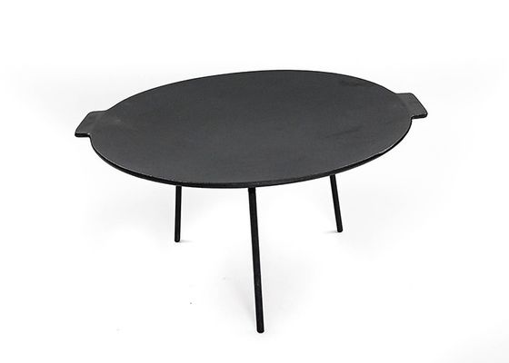 44cm 5.5kg Cast Iron Grill Griddle Non Stick Grill Pan With 3 Legs