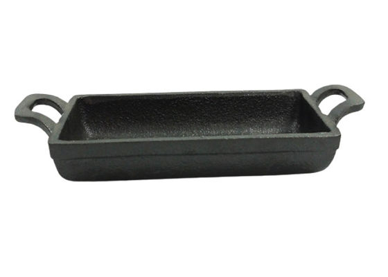 Double Handle Cast Iron Frying Pan 15.3*7.7cm Rectangular Deep Frying Pan