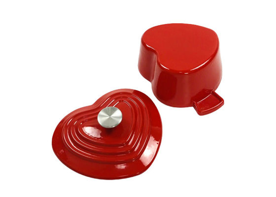 Heart Shaped Metal Casserole Dish Enamel Coating With Two Side Handles