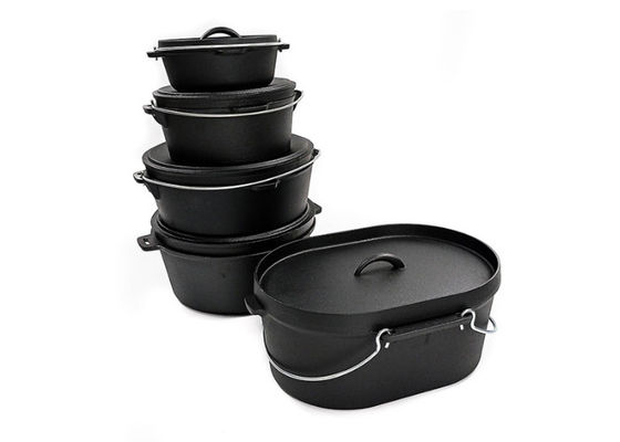 Scratch Resistant Cast Iron Dutch Oven 36.5X29.5X14.3CM Matt Black Interior