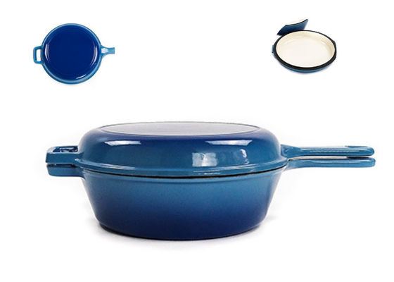Custom 3.2Qt Cast Iron Casserole Frying Pan BSCI/SGS/ISO9001