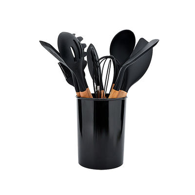 Camping Silicone Kitchen Utensil Set With Holder Corrosion Resistant