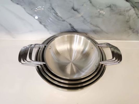 Sliver Stainless Steel Cookware Sets Food Grade 304 Stainless Steel Pot