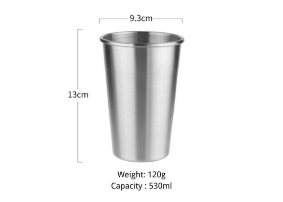 Golden 304 Stainless Steel Cup 8.2/9.3cm SGS/ISO9005 Certification