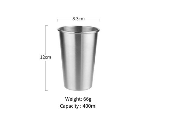 Golden 304 Stainless Steel Cup 8.2/9.3cm SGS/ISO9005 Certification