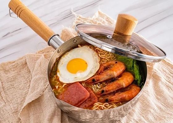 304 Small Stainless Steel Saucepan Heat Dissipation Flat Base
