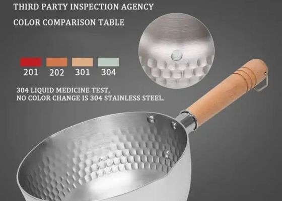 304 Small Stainless Steel Saucepan Heat Dissipation Flat Base