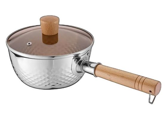 304 Small Stainless Steel Saucepan Heat Dissipation Flat Base