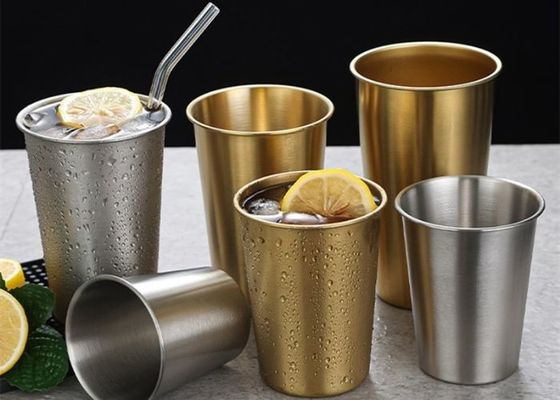 Golden 304 Stainless Steel Cup 8.2/9.3cm SGS/ISO9005 Certification