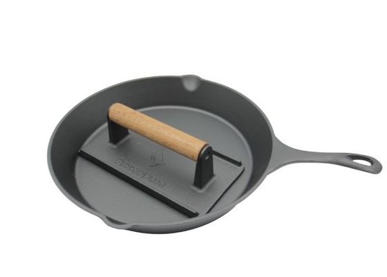 Round Cast Iron Skillet Pre-Seasoned : Perfect For Home Cooking And Outdoor Grilling 10 Inch / 12 Inch