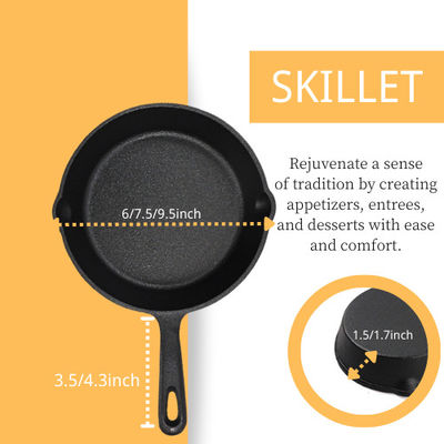 Preseasoned Cast Iron Frying Pan With Long Handle For Stove Top