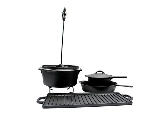 Non Stick Camping Cooking Set Cast Iron Frying Pan Set SGE/LFGB/FAD Certificates