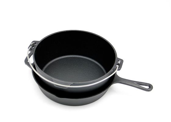 Pre-seasoned Cast Iron Dutch Oven with Stainless Steel Handle