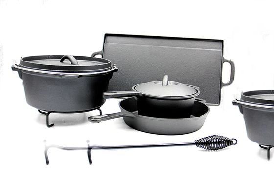 Non Stick Camping Cooking Set Cast Iron Frying Pan Set SGE/LFGB/FAD Certificates