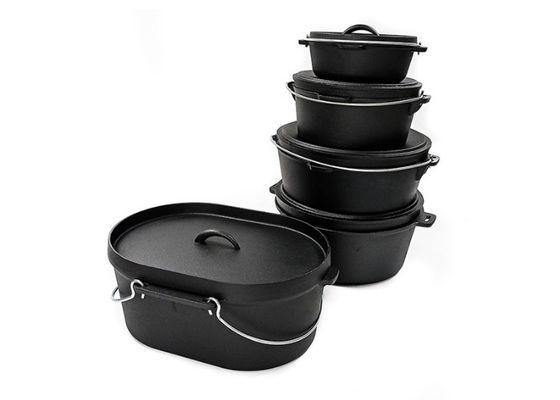 Scratch Resistant Cast Iron Dutch Oven 36.5X29.5X14.3CM Matt Black Interior