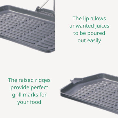 13.8inch Cast Iron Grill Griddle Non Stick Grill Pan For Camping