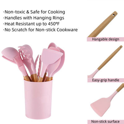 Nonstick Silicone Cooking Color Utensil Set Kitchen Tools Set
