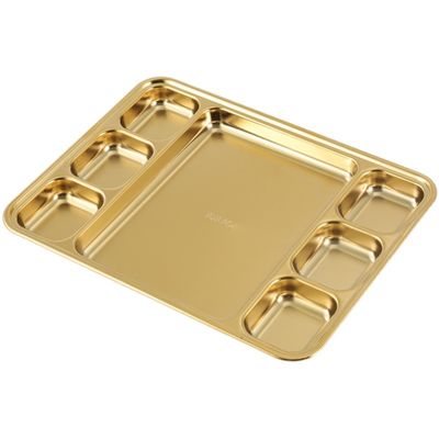 Rectangular Stainless Steel Divided Dinner Metal Plate Trays