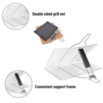 Stainless Steel Kitchen Cookware Accessories Welded Barbeque Grill Net Basket