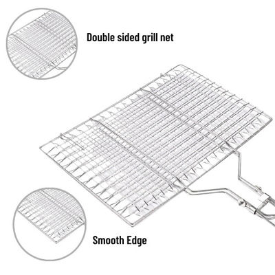 Multi Purpose 50cm Camping Cooking Set Stainless Steel Barbecue Grill Net