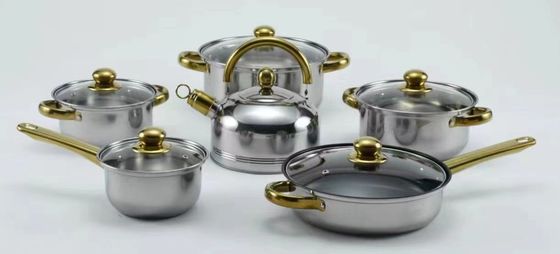 Non Stick Stainless Steel Cookware Pot 6 Pieces Sets Food Grade No Warping